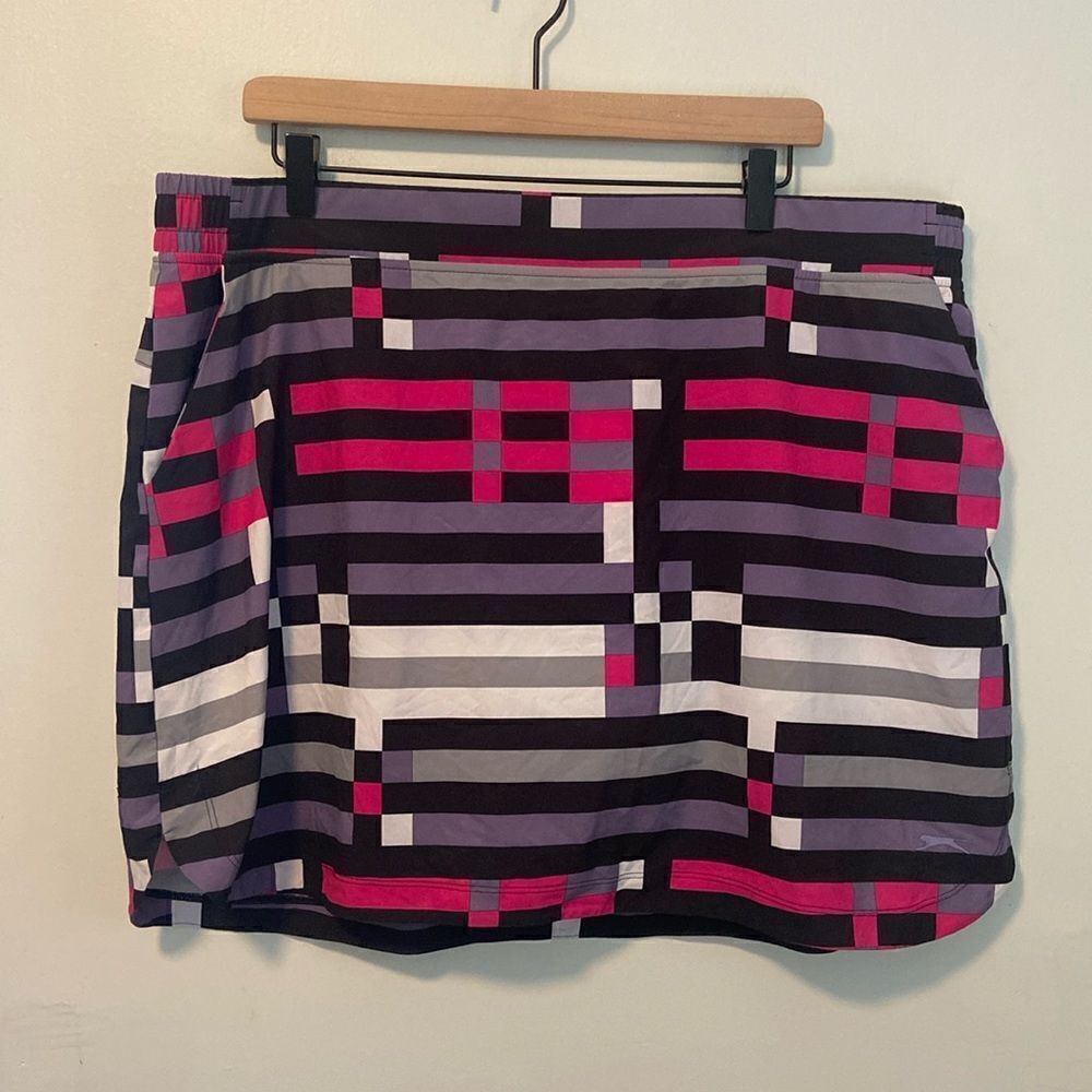 Slazenger Golf Pink & Gray Colorblock Golf Mini Skort Size XXL